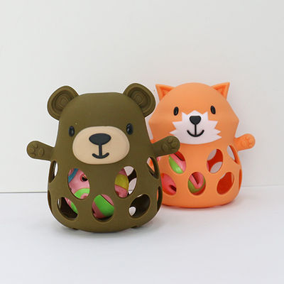 PAISEN Guanto da dentiere da orso Unisex Doni per neonati personalizzati senza BPA Carini giocattoli da dentiere in silicone a forma di animale Dolci dentiere per bambini