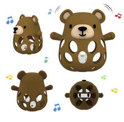 PAISEN Guanto da dentiere da orso Unisex Doni per neonati personalizzati senza BPA Carini giocattoli da dentiere in silicone a forma di animale Dolci dentiere per bambini