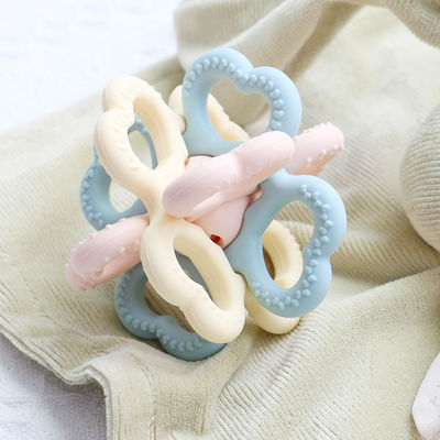 PAISEN BSCI Rattle Baby Teether Ball Toy BPA Free Silicone Soft Ball Facile da tenere Teether per bambini di età superiore a 6 mesi