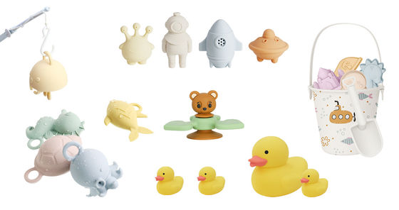 Personalizzazione popolare Silicone Oceano Animali Polpo Pesce Tartaruga Cavallo di mare Bambini Bambini Bagno Giocattoli Set regalo Spray Acqua Squishy