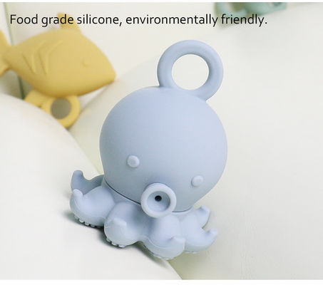 Personalizzazione popolare Silicone Oceano Animali Polpo Pesce Tartaruga Cavallo di mare Bambini Bambini Bagno Giocattoli Set regalo Spray Acqua Squishy