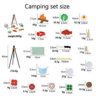 Logo personalizzato 19-PC Silicone Mini Chef Barbecue Role Playing Kitchen Cook Toy Set Fingere Picnic Play Cucina Giocattoli Regalo Bambino Giocattoli