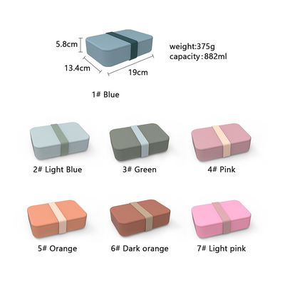 Personalizza il logo Portable Food Grade Silicone Contenitore per alimenti rettangolare Bento Box con coperchio 3 reticolo