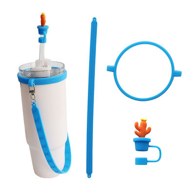 30oz 40oz Tumbler con maniglia Anti-graffi manica tazza di silicone e Anti-slip Acqua bottiglia Maniglia Strap