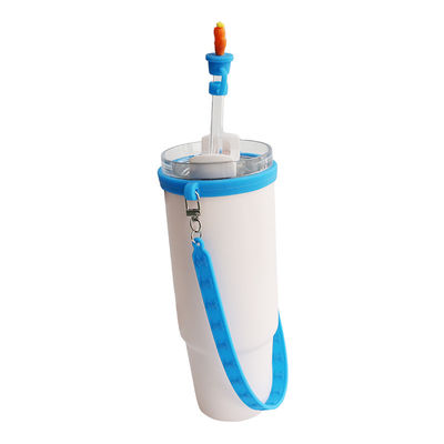 Accessori personalizzati per bottiglie di silicone per le tazze di bottiglie regalo di 4 tamponi di paglia di silicone e cintura di silicone