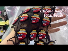 Perla focale di Halloween del cranio del silicone su ordinazione delle zucche per i keychains delle penne di DIY